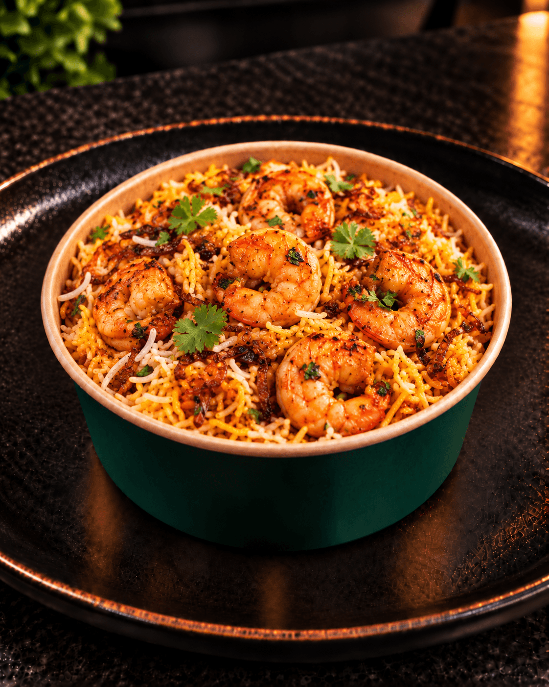 Crevettes biryani