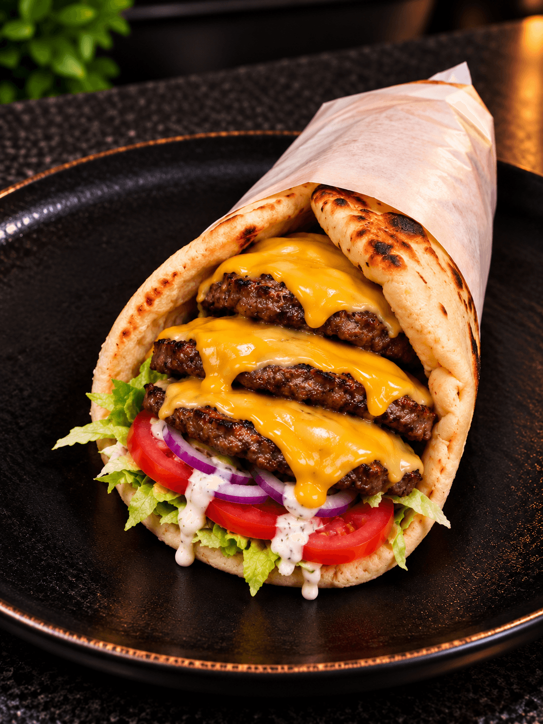 Menu étudiant cheese naan steak