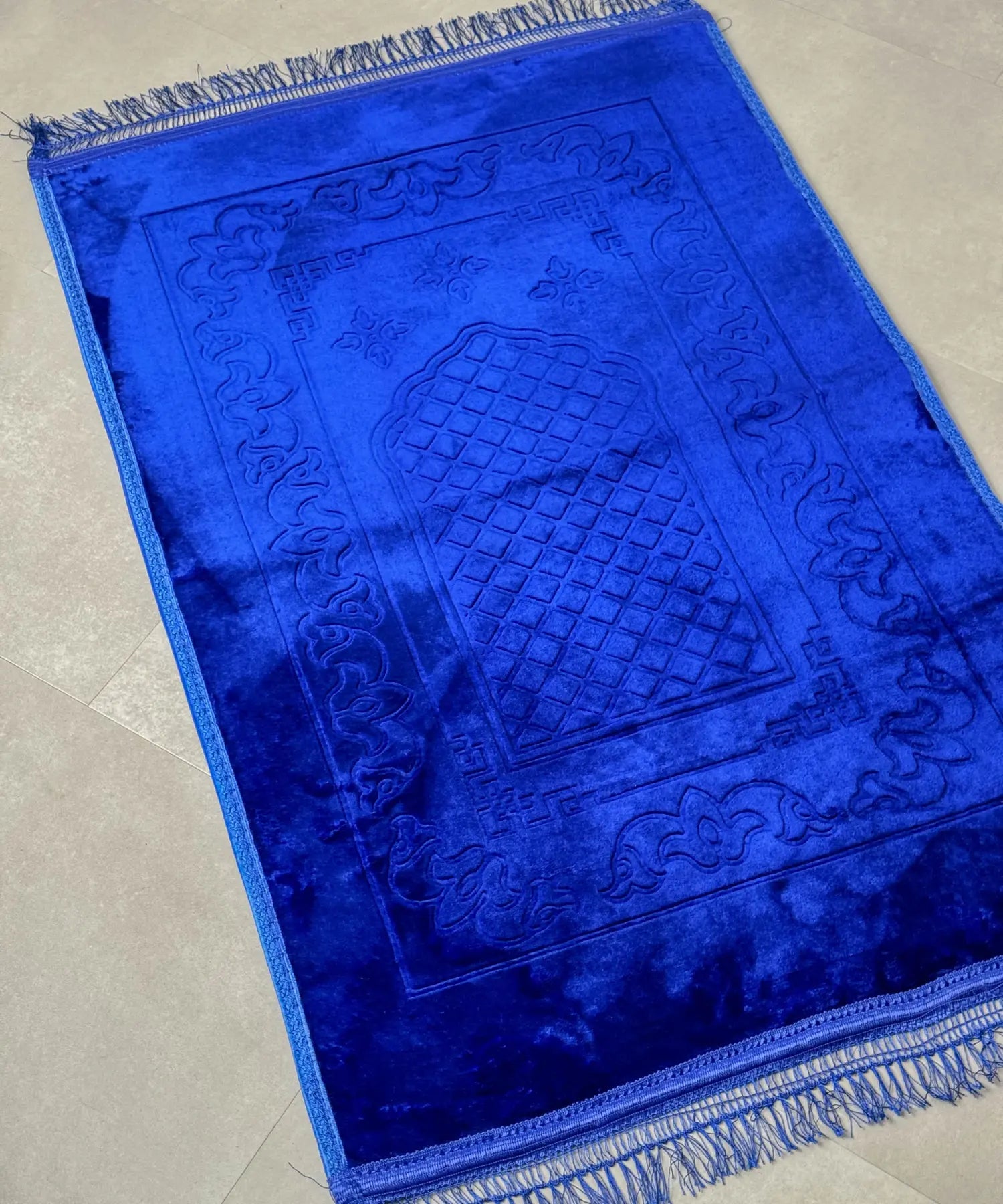 Tapis de Prière Bleu Électrique