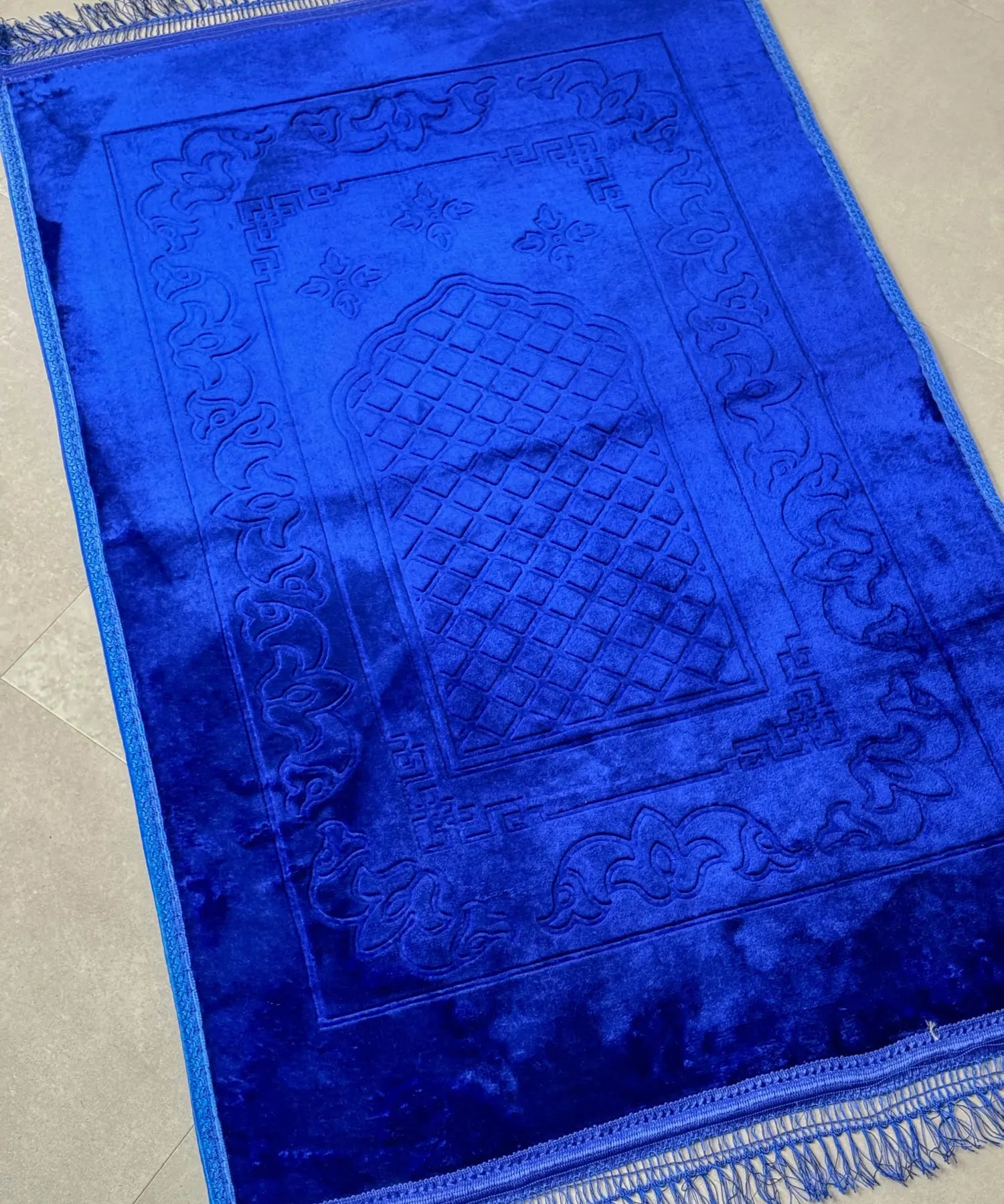 Tapis de Prière Bleu Électrique